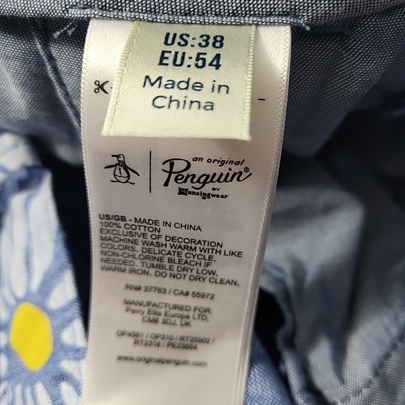 Men’s size 38 Original Penguin by Munsingwear Blue Daisy Print Shorts - Picture 5 of 7